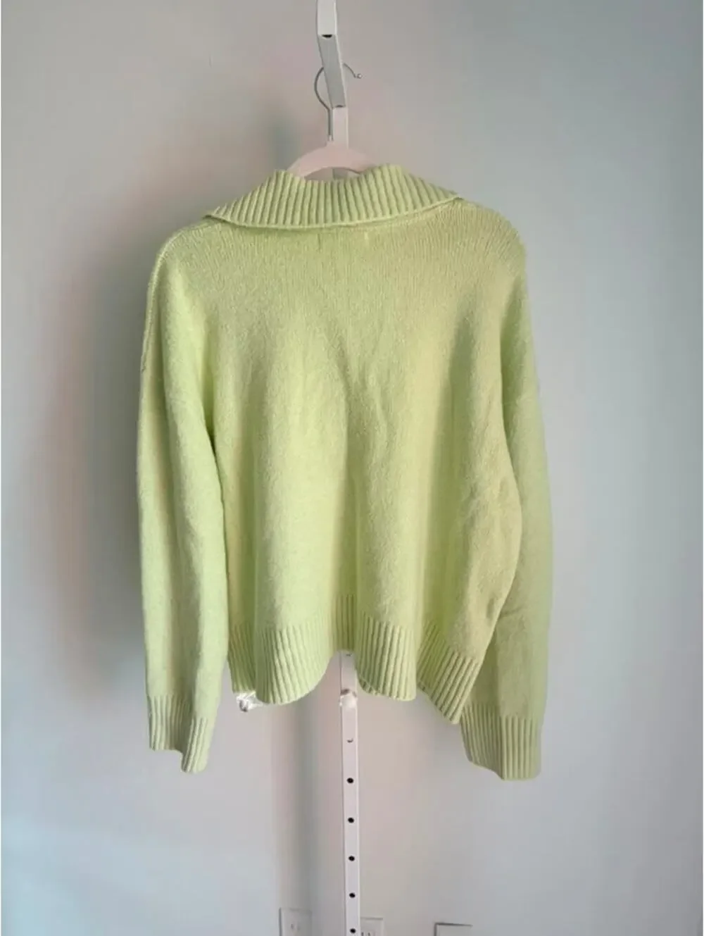 NWT Free People Matcha Melange Lime Green Knit Sweater Size XL